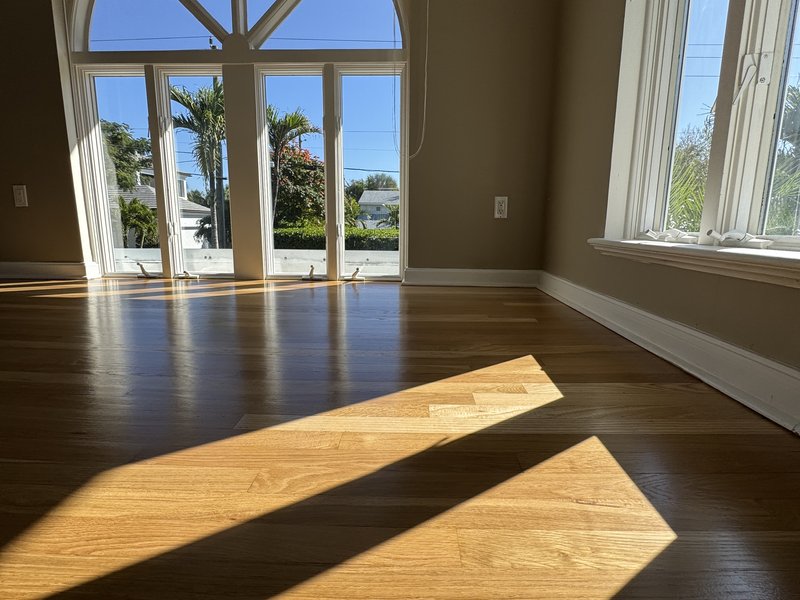 Hardwood flooring refinished in Delrey Beach, FL
