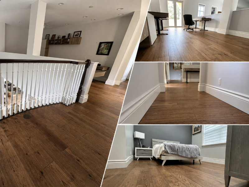 Second floor hardwood installation in Coconut Creek
