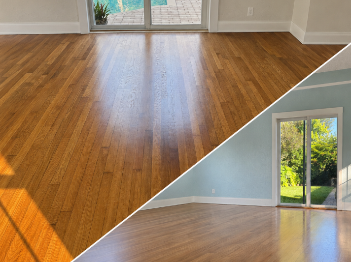 Historic House from 1937 yo - Oil Base Gloss Finish Refinish Solid Wood 1650 Sqft All House Pompano Beach Florida